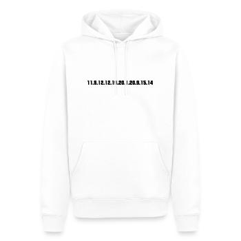 "Killstation" in Zahlen - Männer Premium Bio Hoodie - Weiß - Vorne - Nico (187cm)