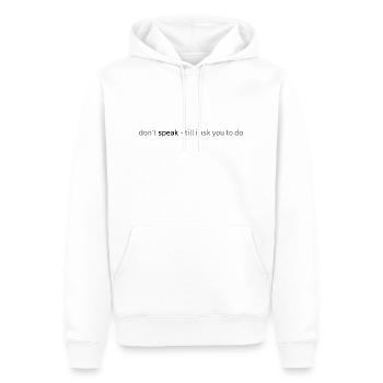sei still! - Männer Premium Bio Hoodie - Weiß - Vorne - Nico (187cm)