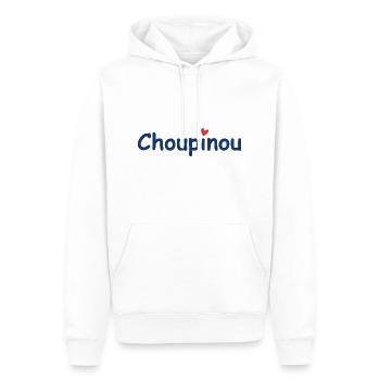 Choupinou - Sweat à capuche Premium bio Homme - blanc - Devant - Nico (187cm)