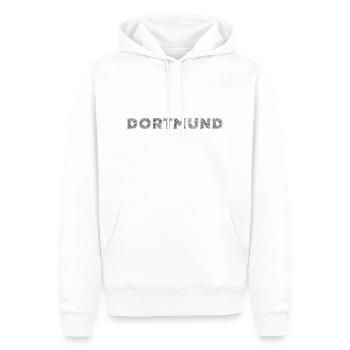 Dortmund Deutsche Stadt NRW Schraffur Schriftzug - Männer Premium Bio Hoodie - Weiß - Vorne - Nico (187cm)
