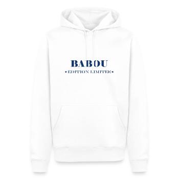 Edition limitée babou - Sweat à capuche Premium bio Homme - blanc - Devant - Nico (187cm)