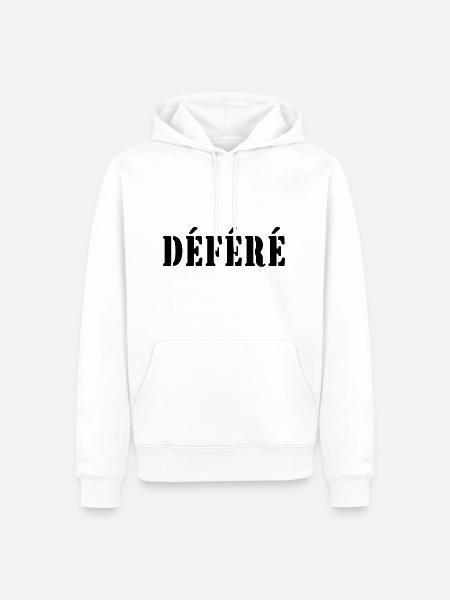déféré - Sweat à capuche Premium bio Homme - blanc