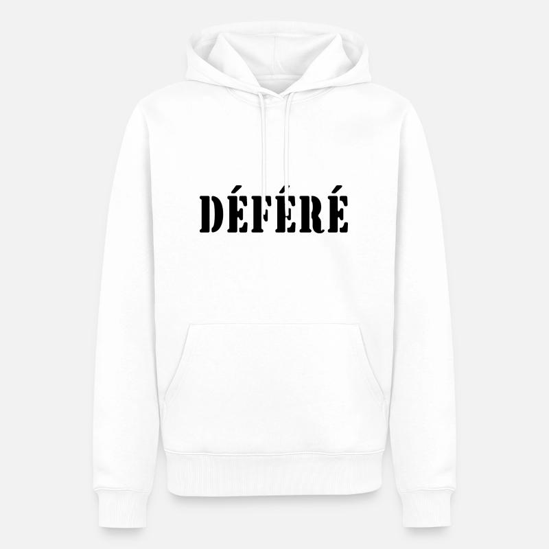 déféré - Sweat à capuche Premium bio Homme - blanc
