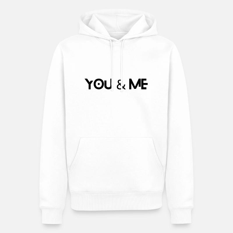 VOUS & MOI - Sweat à capuche Premium bio Homme - blanc