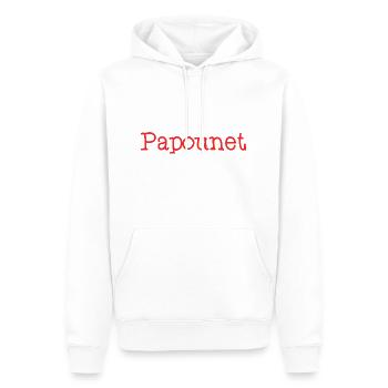 PAPOUNET. PAPA. FÊTE DES PÈRES. BONNE FÊTE PAPA - Sweat à capuche Premium bio Homme - blanc - Devant - Nico (187cm)