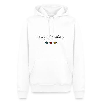 JAHRESTAG. ALLES GUTE ZUM GEBURTSTAG!. ALLES GUTE ZUM GEBURTSTAG!. - Männer Premium Bio Hoodie - Weiß - Vorne - Nico (187cm)
