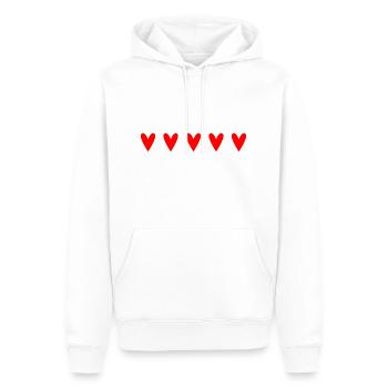 HERZ. ROTES HERZ. LIEBE. VALENTINSTAG. GEBURTSTAG - Männer Premium Bio Hoodie - Weiß - Vorne - Nico (187cm)