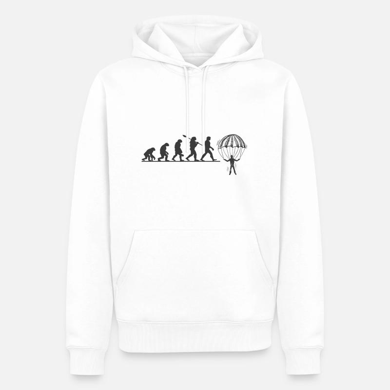Evolution Fallschirm - Männer Premium Bio Hoodie - Weiß