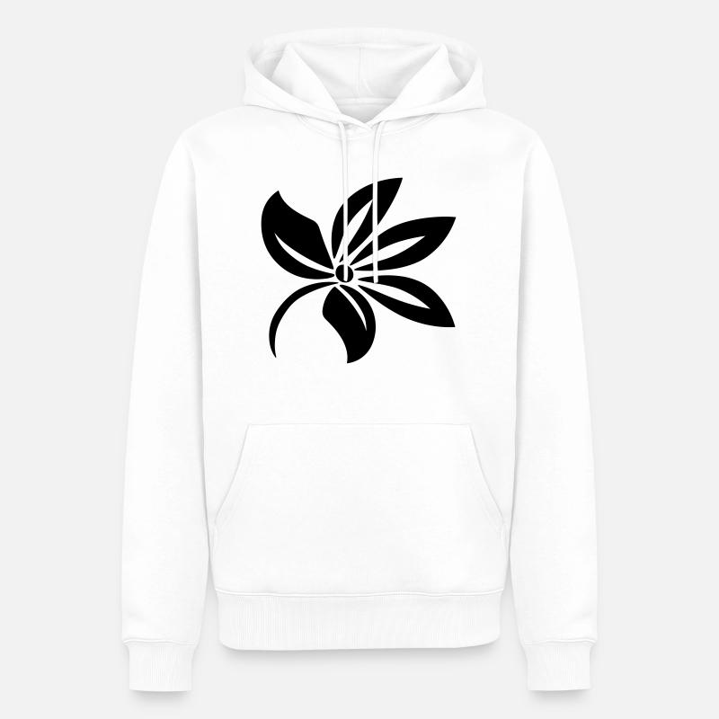 Blume - Männer Premium Bio Hoodie - Weiß