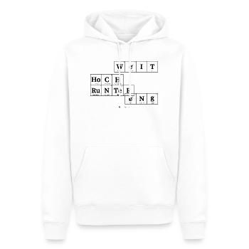 hoch weit - runter eng (helle Stoffe) - Männer Premium Bio Hoodie - Weiß - Vorne - Nico (187cm)