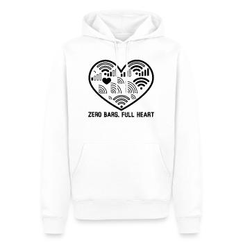 Null Balken, volles Herz - Männer Premium Bio Hoodie - Weiß - Vorne - Nico (187cm)