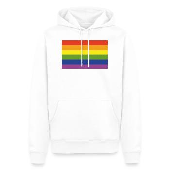 Rainbow Flag Regenbogenfahne CSD Peace - Männer Premium Bio Hoodie - Weiß - Vorne - Nico (187cm)