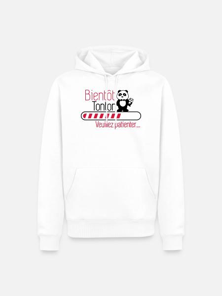 bientôt tonton - Futur oncle - Sweat à capuche Premium bio Homme - blanc