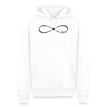 Infinity Love Écriture Infini 8 coeur rouge - Sweat à capuche Premium bio Homme - blanc - Devant - Nico (187cm)