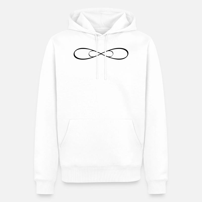 Doppia Infinity infinity segno di amicizia - Felpa con cappuccio ecologica premium da uomo - bianco