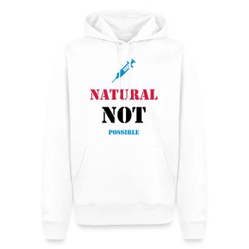 NATURAL NOT POSSIBLE - JUICE - Männer Premium Bio Hoodie - Weiß - Vorne - Nico (187cm)