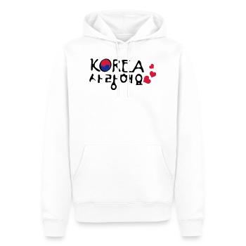 Liebe South Korea in koreanischer Sprache - Männer Premium Bio Hoodie - Weiß - Vorne - Nico (187cm)