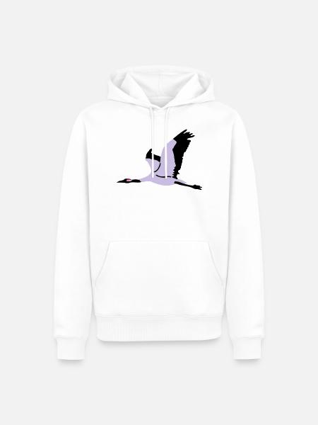 Crane - Men’s Premium Organic Hoodie - white