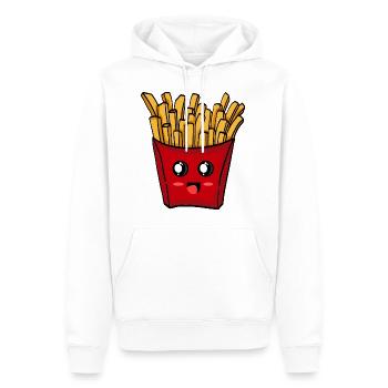 Frites frites - frites douces - Sweat à capuche Premium bio Homme - blanc - Devant - Nico (187cm)