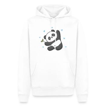 Ours panda - Sweat à capuche Premium bio Homme - blanc - Devant - Nico (187cm)