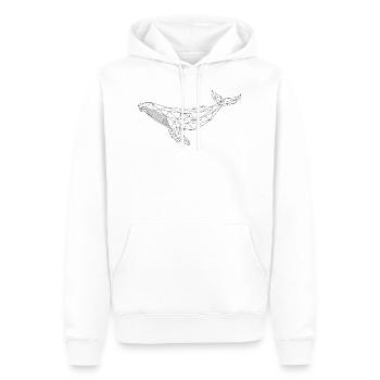 Wal "Geo Black" - Männer Premium Bio Hoodie - Weiß - Vorne - Nico (187cm)