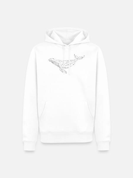 Wal "Geo Black" - Männer Premium Bio Hoodie - Weiß