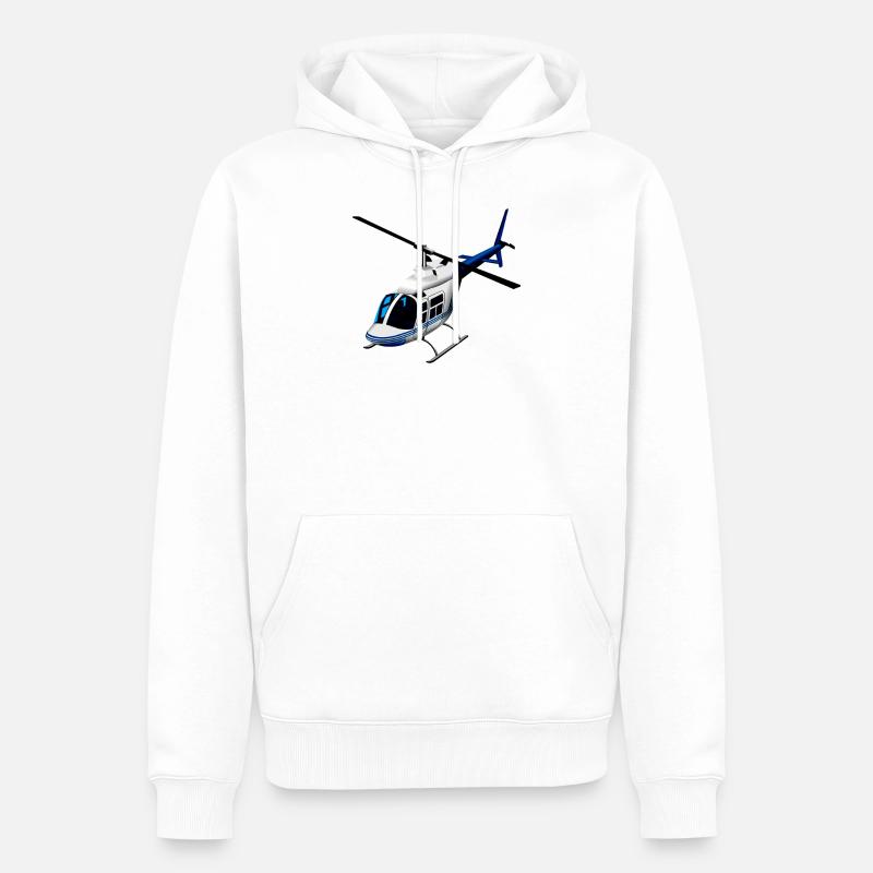 Hubschrauber - Männer Premium Bio Hoodie - Weiß