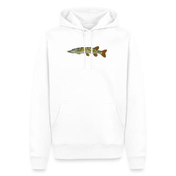 Hecht Fisch Design Logo Fische Hechte Grafik Bild - Männer Premium Bio Hoodie - Weiß - Vorne - Nico (187cm)