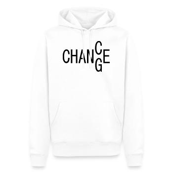 CHANCE / CHANGEMENT, motivation - Sweat à capuche Premium bio Homme - blanc - Devant - Nico (187cm)