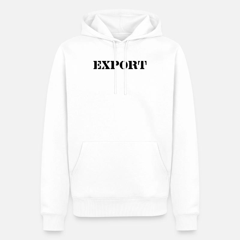 Exportations - Sweat à capuche Premium bio Homme - blanc