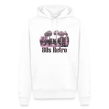 80s_Retro - Sweat à capuche Premium bio Homme - blanc - Devant - Nico (187cm)