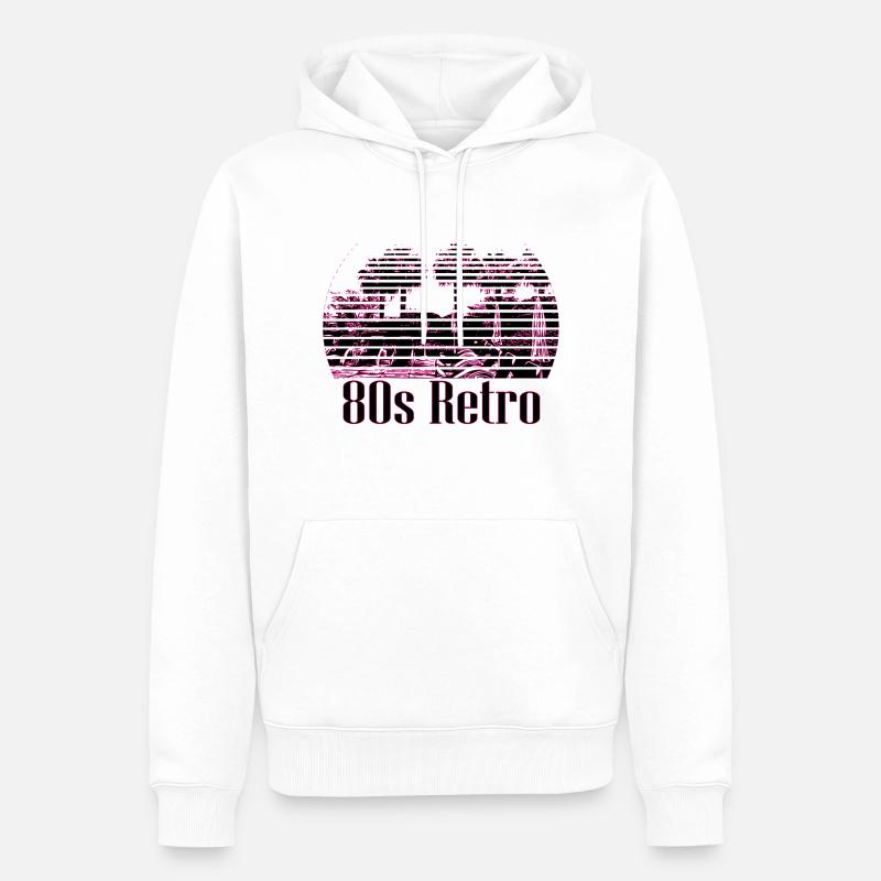 80s_Retro - Sweat à capuche Premium bio Homme - blanc