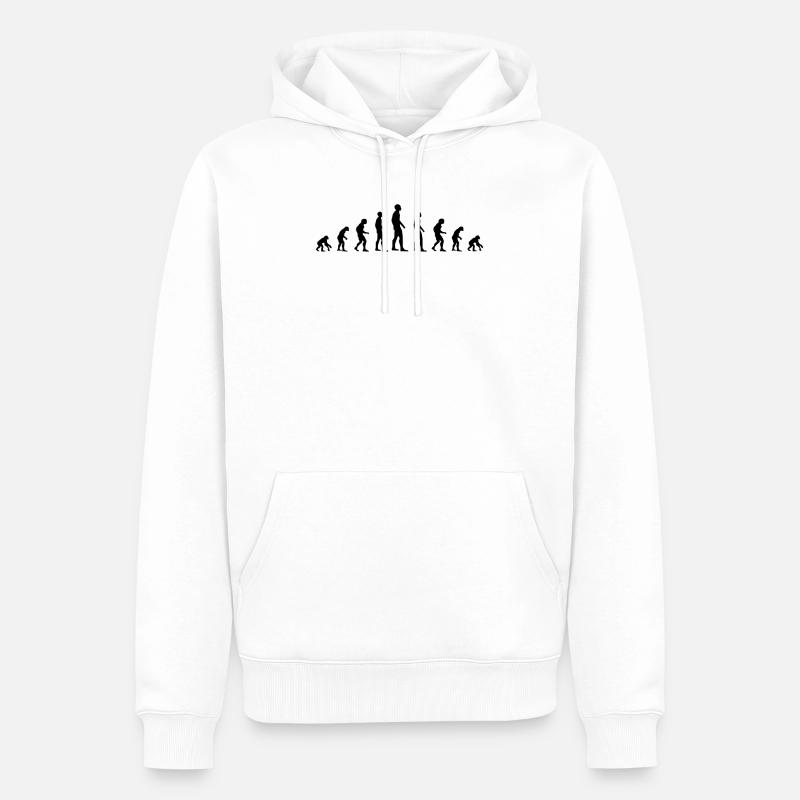 évolution - Sweat à capuche Premium bio Homme - blanc