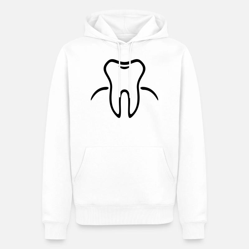 Dent Avec Gencive (Dentiste) - Sweat à capuche Premium bio Homme - blanc
