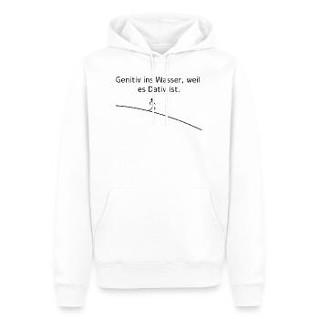 Genitiv ins Wasser weil es Dativ ist - Männer Premium Bio Hoodie - Weiß - Vorne - Nico (187cm)