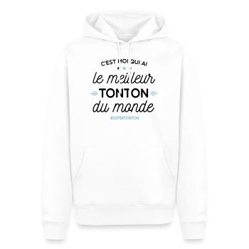 Meilleur Tonton - super tonton - Sweat à capuche Premium bio Homme - blanc - Devant - Nico (187cm)