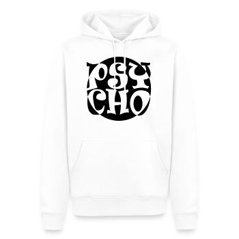 PSYCHO - crazy Flower Power Funky - Men’s Premium Organic Hoodie - white - Front - Nico (187cm)