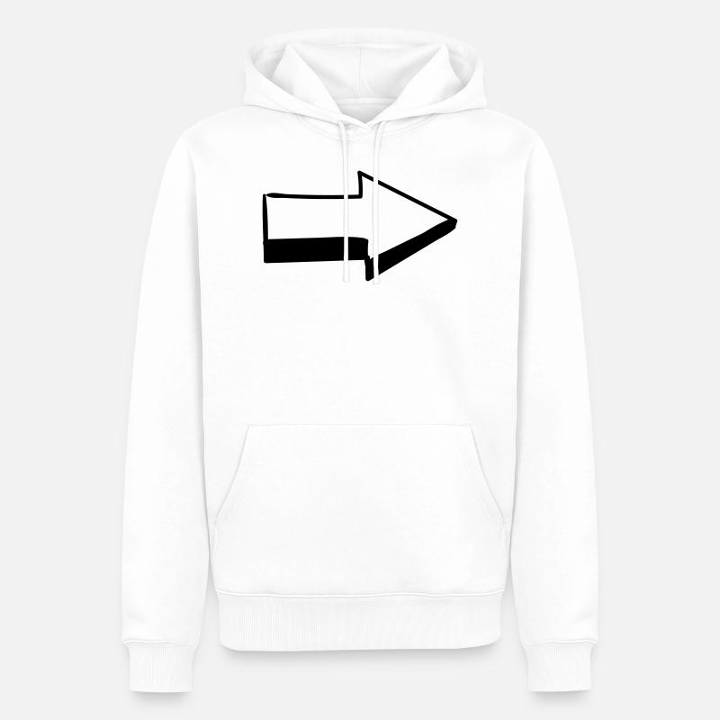 Pfeil - Männer Premium Bio Hoodie - Weiß