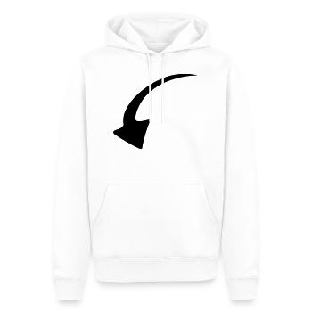Fléche - arrow - Sweat à capuche Premium bio Homme - blanc - Devant - Nico (187cm)