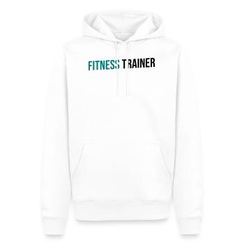 préparateur physique vert noir - Sweat à capuche Premium bio Homme - blanc - Devant - Nico (187cm)