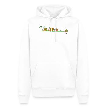 Schneckentrail - Männer Premium Bio Hoodie - Weiß - Vorne - Nico (187cm)
