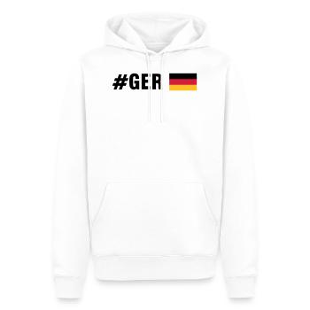 #GER (3c) - Männer Premium Bio Hoodie - Weiß - Vorne - Nico (187cm)