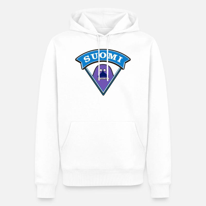 "Suomi" - Männer Premium Bio Hoodie - Weiß