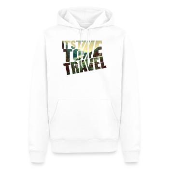 it's time to travel - Sweat à capuche Premium bio Homme - blanc - Devant - Nico (187cm)