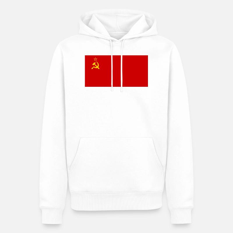 Drapeau de l'Union soviétique - Sweat à capuche Premium bio Homme - blanc