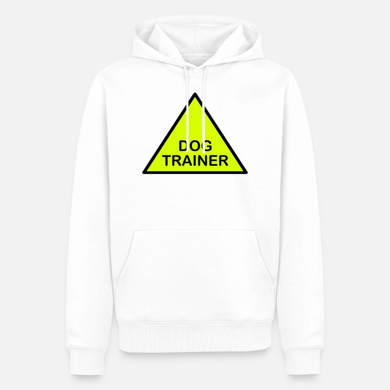 Triangle d’attention du dresseur de chiens - Sweat à capuche Premium bio Homme - blanc