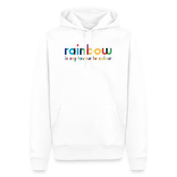 Rainbow - Favourite Colour - Typography - Männer Premium Bio Hoodie - Weiß - Vorne - Nico (187cm)