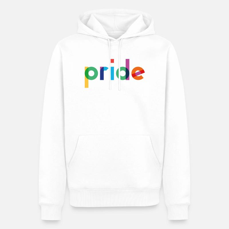 Pride - Rainbow Typography - Männer Premium Bio Hoodie - Weiß