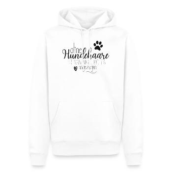 Miss / Herrchen.Ohne poil de chien n'est pas ri - Sweat à capuche Premium bio Homme - blanc - Devant - Nico (187cm)