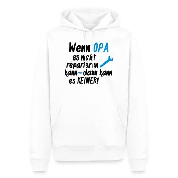 opa - Männer Premium Bio Hoodie - Weiß - Vorne - Nico (187cm)